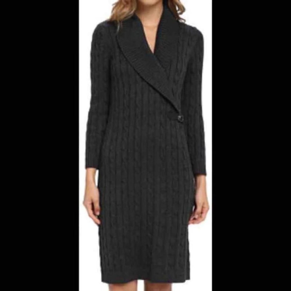 Calvin Klein Medium Charcoal Grey Sweater Dress